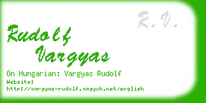 rudolf vargyas business card